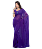 Blue Colour Embroidered Designer Saree