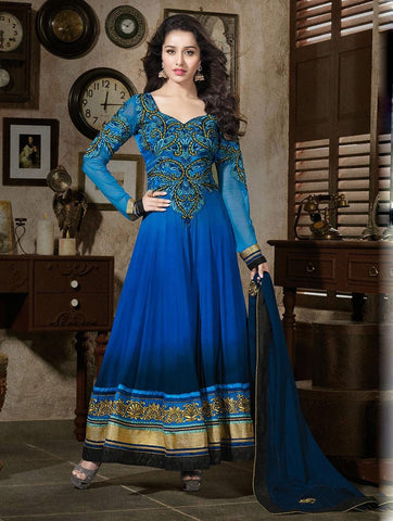 Melodic Brown Georgette Embroidered Semi Stitched Anarkali Suit